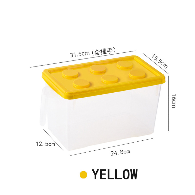 Kids Building Block Storage Box with Handle, Stackable Toy Organizer, Dust Proof Container for Household Toy Storage