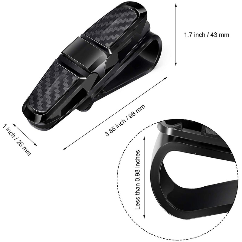 Vexverm Car Glasses Holder, Portable ABS Sunglasses Clip for Sun Visor, Universal Eyeglasses Case, Ticket, Card Clamp