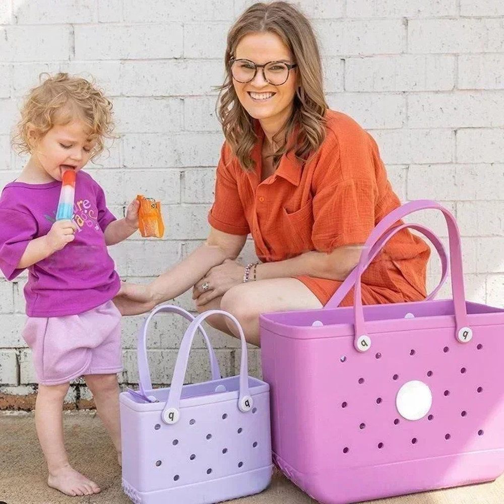 Mini EVA Waterproof Beach Bag for Women, Kids, Summer Storage Basket, Picnic Tote, Jelly Shopping Bag, Anti-Deformed Bag