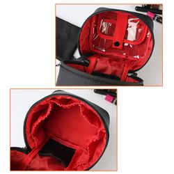 waterproof handheld bag for women, large capacity nylon makeup storage, travel toiletry bag with thick padding