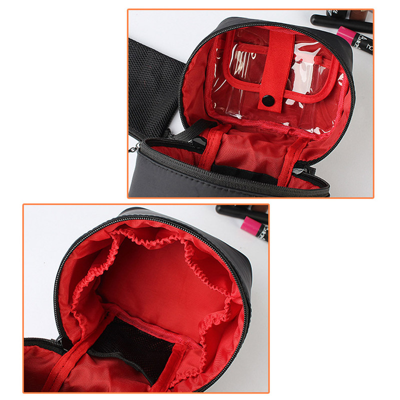 Waterproof Handheld Bag for Women, Large Capacity Nylon Makeup Storage, Travel Toiletry Bag with Thick Padding