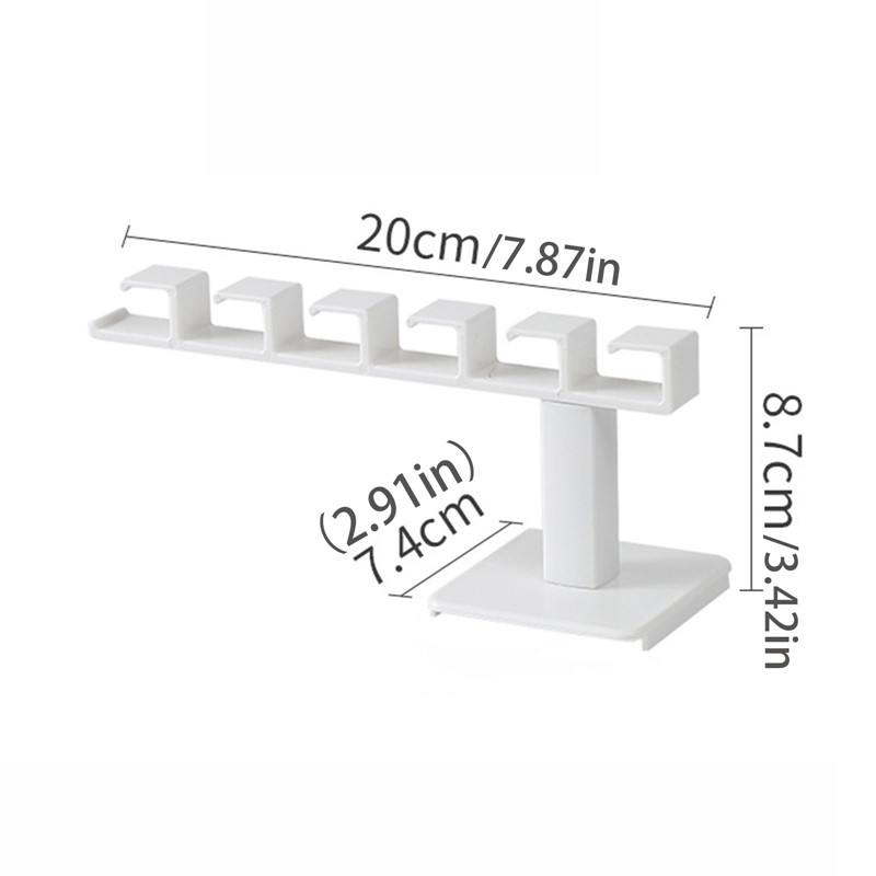 1Pcs Punch Free Hat Hanger, L-Shaped Wall Mount Holder with 6 Hooks, Multifunctional Clothes, Baseball Cap Storage Rack