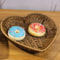 Heart-Shaped Woven Storage Basket, Multi Simulation Rattan Desktop Basket for Bread, Fruit, Restaurant Serving Display
