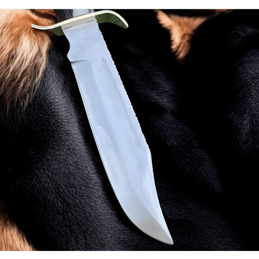 15 Inch Handmade Carbon Steel Bowie Knife Stag Antler Handle WaterTempered Hunting Knife BF Gift 1