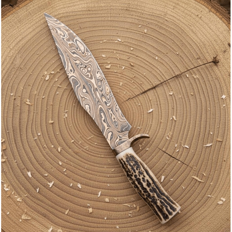 Buy Copper Damascus Hunting Bowie Knife