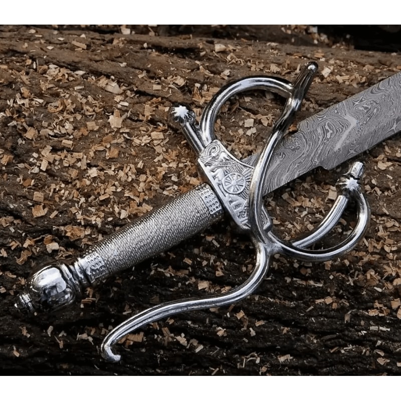 Damascus Steel Viking Sword HandForged Twisted Pattern Blade Premium Collector Piece 3