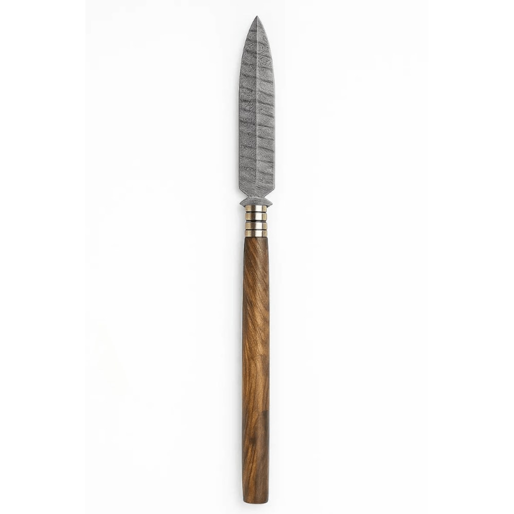 Handmade Damascus Steel Spear 30 Inch VikingInspired Collectible With Wooden Handle 0