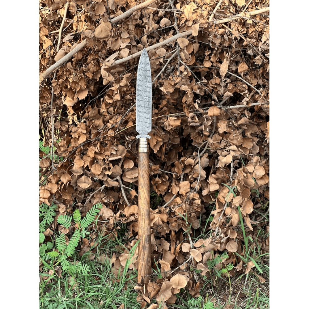Handmade Damascus Steel Spear 30 Inch VikingInspired Collectible With Wooden Handle 2