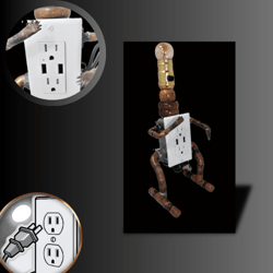 charged lil dude - steampunk lamp
