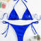 Sexy Metallic Halter Bikini Set With Lace Up Triangle Tie Side Swimwear For Women Brazilian Bathing 0