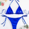Sexy Metallic Halter Bikini Set With Lace Up Triangle Tie Side Swimwear For Women Brazilian Bathing 0