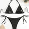 Sexy Metallic Halter Bikini Set With Lace Up Triangle Tie Side Swimwear For Women Brazilian Bathing 1
