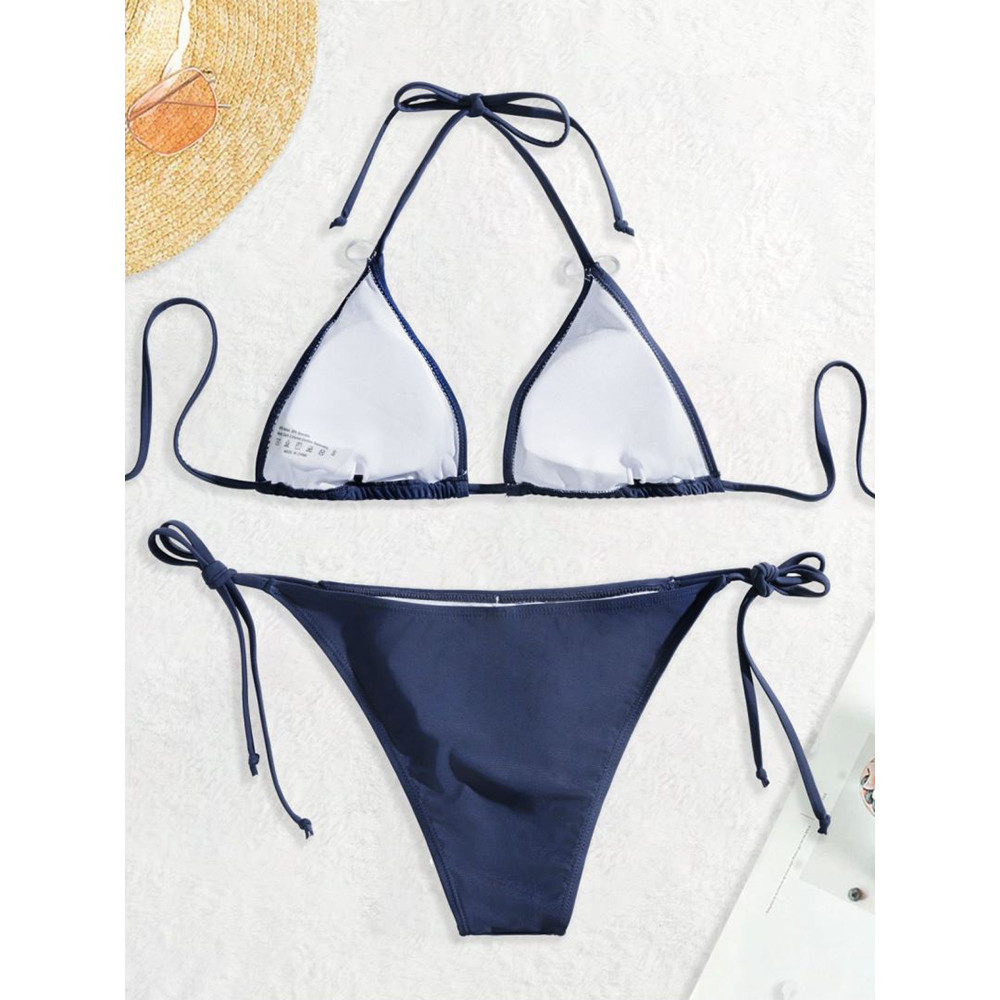 Sexy Swimwear Thong Bikini Set Sexy New Navy Blue Swimsuits Woman Sexy Bathing Suits With Bikinis T 2