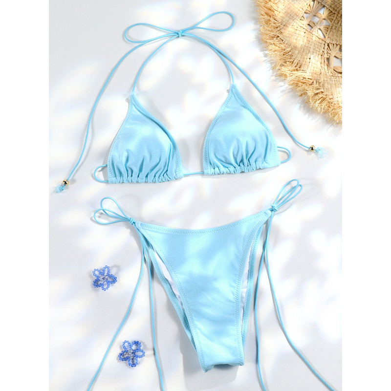 Sexy Triangle Mini Bikini Sets Micro Thongs Swimsuit Women Bikini Bandage Bathing Suit Beachwear P