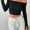New Line Shoulder Mesh Long Sleeve SlimFit Womens Crop TShirtHottie Sexy Explosion Street Wear Shor 3