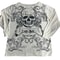 Women Grunge Fairy Tops Fashion Halloween Party Blouse, Long Sleeve Off Shoulder Skull Print Casual Street Fall T-Shirt