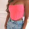 Luxurious Sleeveless Off Shoulder Velvet Fashion Sexy Corset Crop Tops Vest Female Backless Bustier 2