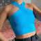 Sexy Women Knitted Tank Tops, Summer Slim Off Shoulder Cropped Solid Halter Base Vest Black for Women