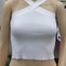 Sexy Women Knitted Tank Tops, Summer Slim Off Shoulder Cropped Solid Halter Base Vest Black for Women