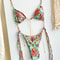Sexy Triangle Chains Bikini Set With Micro Thongs BandageStyle Swimwear For Women Beachwear Print T 14