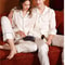 High Quality Couple Pajamas Women Ice Silk Loungewear Men Satin Sleepwear Set Classic Autumn Summer 11