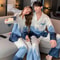 Long Sleeved Satin Pajamas Set For Couples Ice Silk Sleepwear Button Shirt Trousers Suit 0