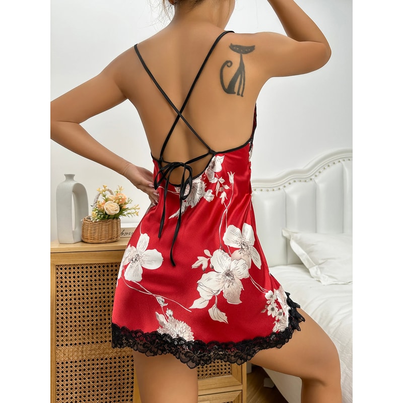 New Ice Silk Sleeping Dress, Summer Breathable Thin Short Skirt, Ladies Home Wear Simulation Silk Slip Dress, Sexy Pajam