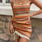 Casual Bohemian Sleeveless Short Dress with Striped Pattern Tie Back, Perfect for Beach Holiday Vacation