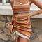 Casual Bohemian Sleeveless Short Dress with Striped Pattern Tie Back, Perfect for Beach Holiday Vacation