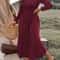 Fashion V-Neck Plus Size Tunic Long Sleeve Dress for Autumn