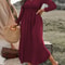 Fashion V-Neck Plus Size Tunic Long Sleeve Dress for Autumn