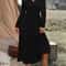 Fashion V-Neck Plus Size Tunic Long Sleeve Dress for Autumn