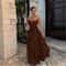 Elegant Backless Pleated Long Dress, Fashionable Summer Camisole Beach Vacation Long Dress