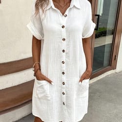 ladies casual holiday vestidos, vintage women solid mini dress, v-neck three quarter sleeve dress