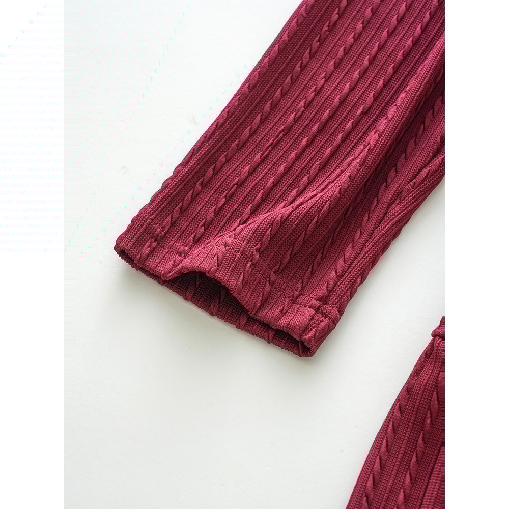 Autumn and Winter Plus Size Women's Dress, Long Sleeve Round Neck Solid Color with Ruffle Hem and Pockets