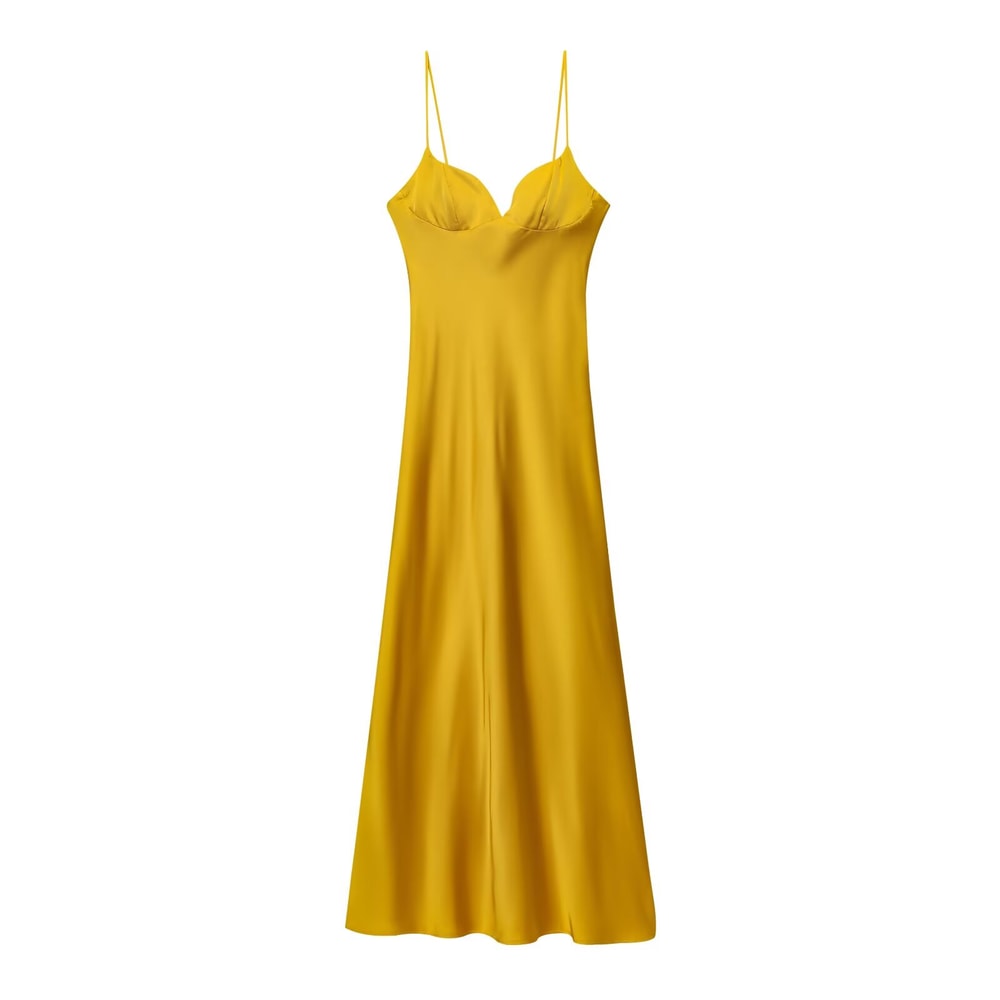 Summer Sexy Satin Textured Dress Womens Temperament Suspender Fashion New Summer Products 3