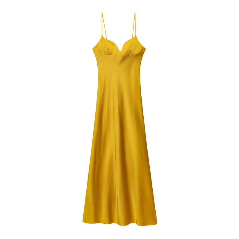 Summer Sexy Satin Textured Dress Womens Temperament Suspender Fashion New Summer Products 3