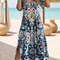 Plus Size V-Neck Butterfly Print Dress, Elegant Summer Split Hem Short Sleeve Women's Fashion