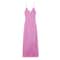 Chic Lady Dresses Women Fashion Solid Satin Pleated Backless Zipper Midi Dress Thin Straps VNeck 10