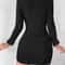 V-Neck Fitted Bodycon Long Sleeve Dress, New Autumn and Winter Solid Color Women Dress from Europe and America