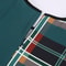 Womens Dress Plaid Patchwork Green Round Neck Tight Dress, No Belt, Stylish Casual Fit for All Occasions