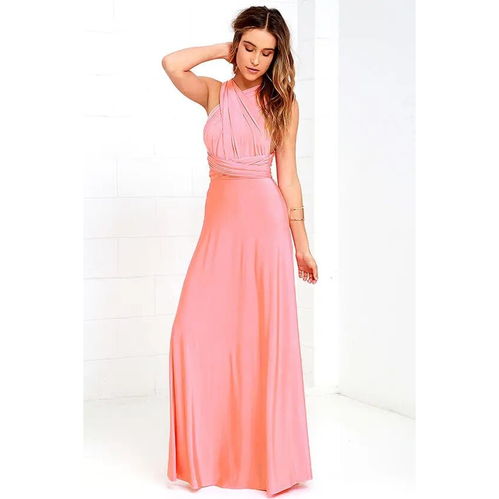 Sexy Women Multiway Wrap Convertible Boho Maxi Dress Red Bandage Long Dress For Party Bridesmaids I 8