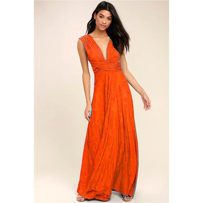 Sexy Women Multiway Wrap Convertible Boho Maxi Dress Red Bandage Long Dress For Party Bridesmaids I 10