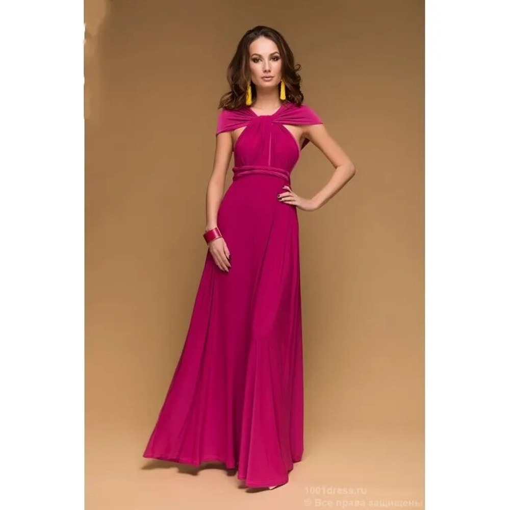 Sexy Women Multiway Wrap Convertible Boho Maxi Dress Red Bandage Long Dress For Party Bridesmaids I 19