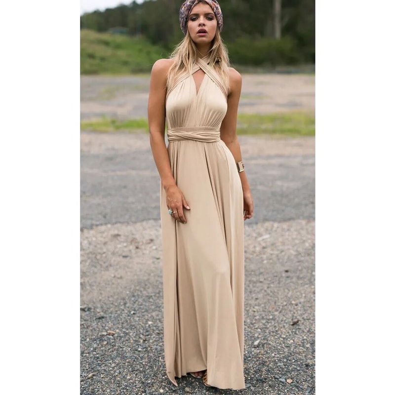 Sexy Women Multiway Wrap Convertible Boho Maxi Dress Red Bandage Long Dress For Party Bridesmaids I 20