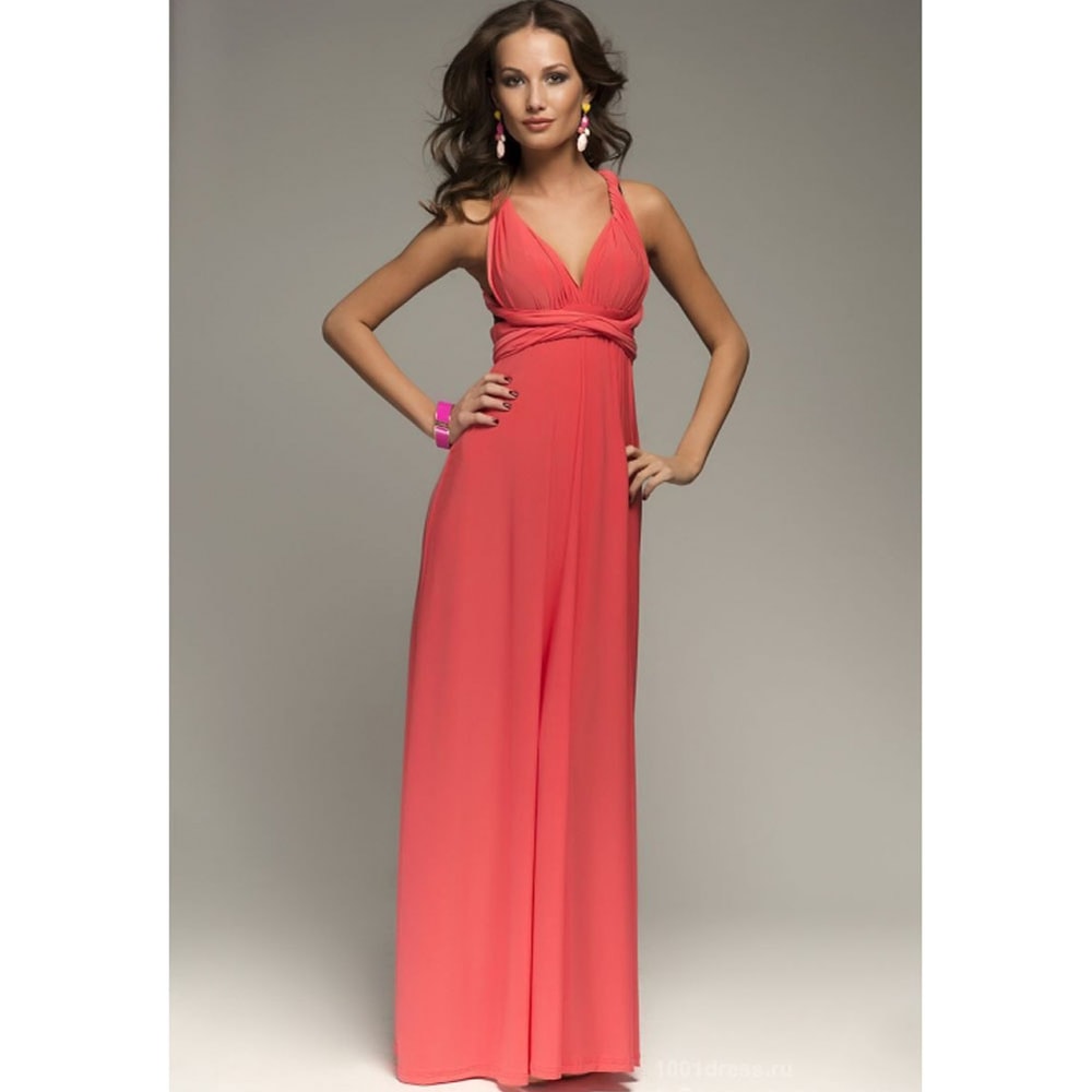 Sexy Women Multiway Wrap Convertible Boho Maxi Dress Red Bandage Long Dress For Party Bridesmaids I 22