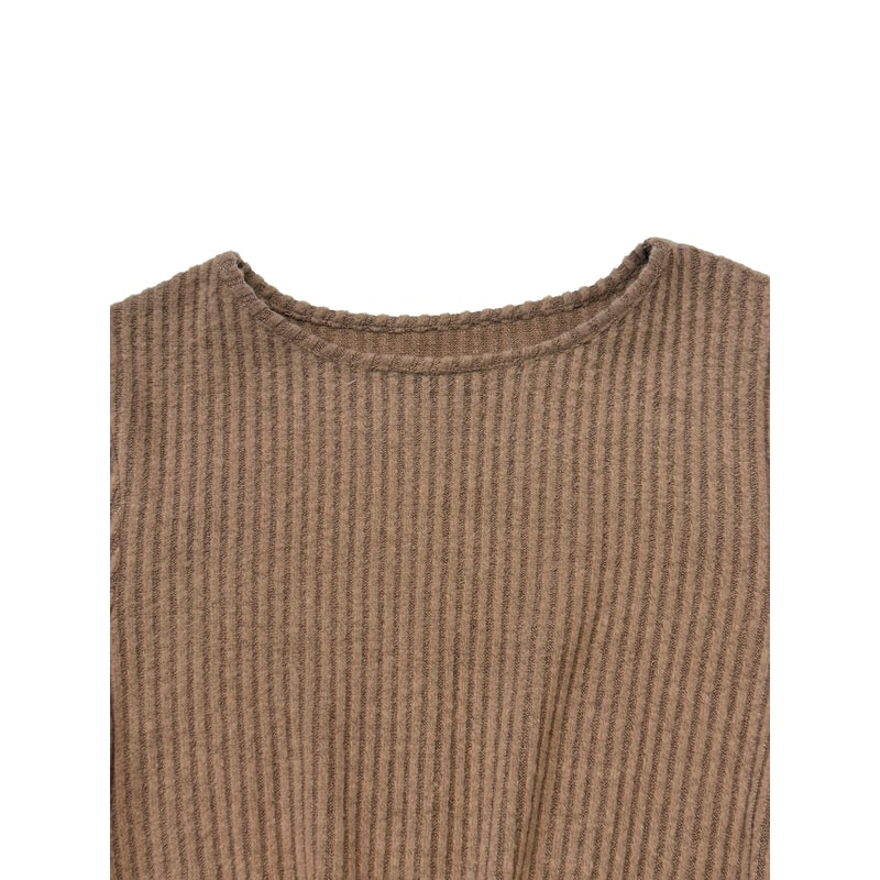 Women's Solid Color Round Neck Midi Dress, Belted Slit Hem Casual Long Sleeve Office Shift Dress for Autumn