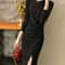 Black Sequin Bodycon Dress For Women Autumn Elegant Lady Sexy Split Knitted Birthday Dress Luxury E 2