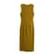 Summer New Womens Casual Fashion Simple Pleated Decoration Temperament Round Neck Sleeveless Midi D 1