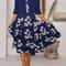 Autumn New Womens Long Dress TwoPiece Set Floral Print Round Neck Dress Coat For Women 15